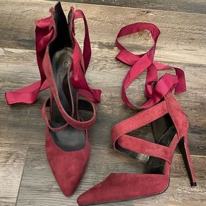 Ribbon tie stilettos